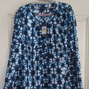 Tommy Hilfiger multi colored blue blouse.